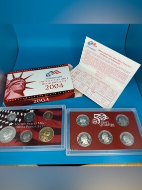 2004 US Silver Proof Set • 90% Silver Coins • Original Box & COA •